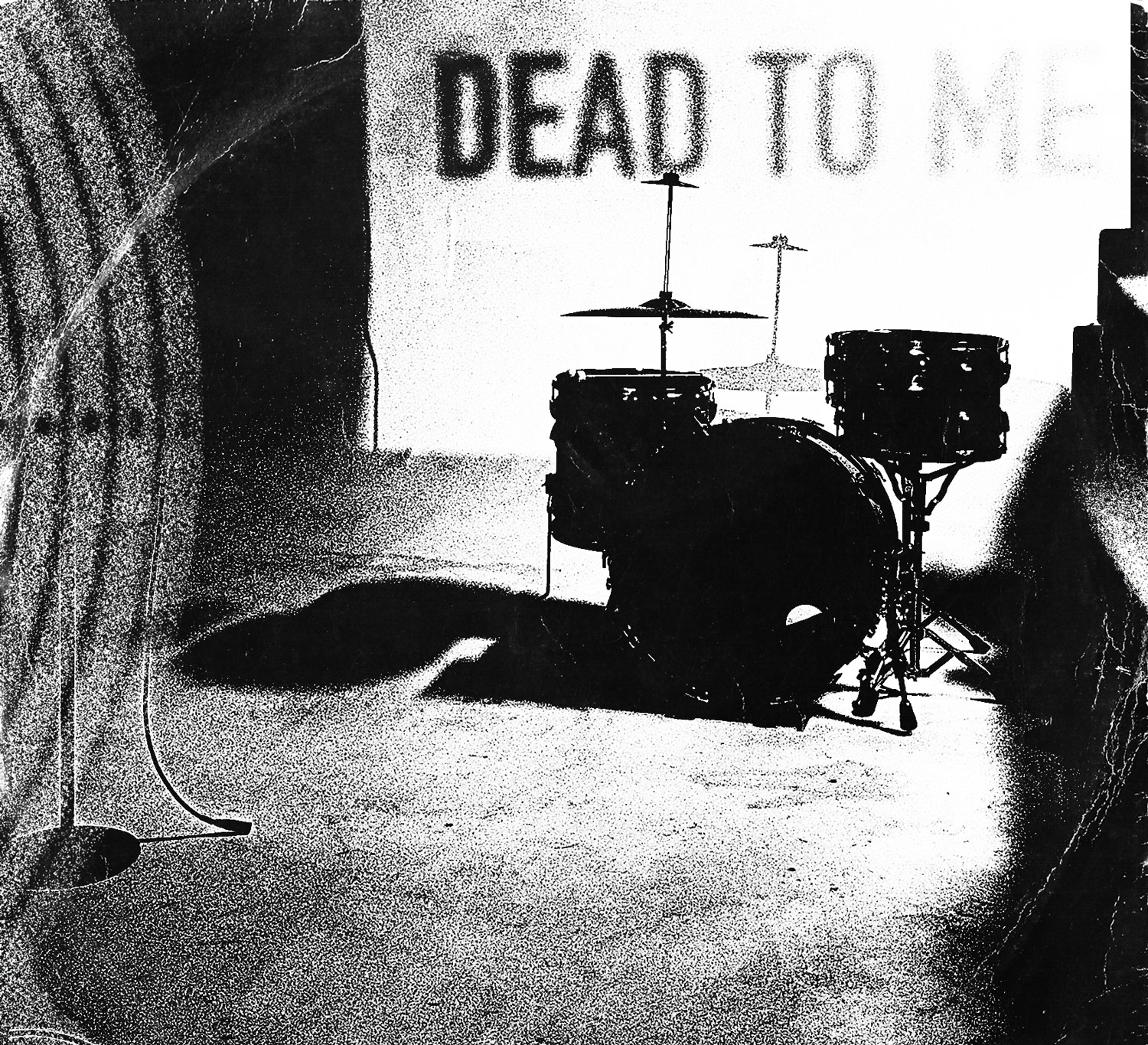 Black Honey Cult studio set artwork with drums in high contrast black and white